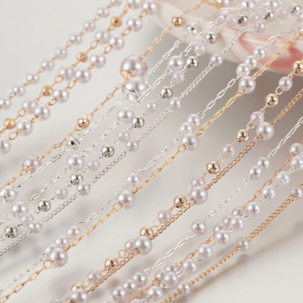 1meter 3-8mm Imitation Pearl Beaded Chain Copper Necklace Chains Bracelets Jewelry Making Diy Handmade Crafts Wedding Ornaments
1meter 3-8mm Imitation Pearl Beaded Chain Copper Necklace Chains Bracelets Jewelry Making Diy Handmade Crafts Wedding Ornaments