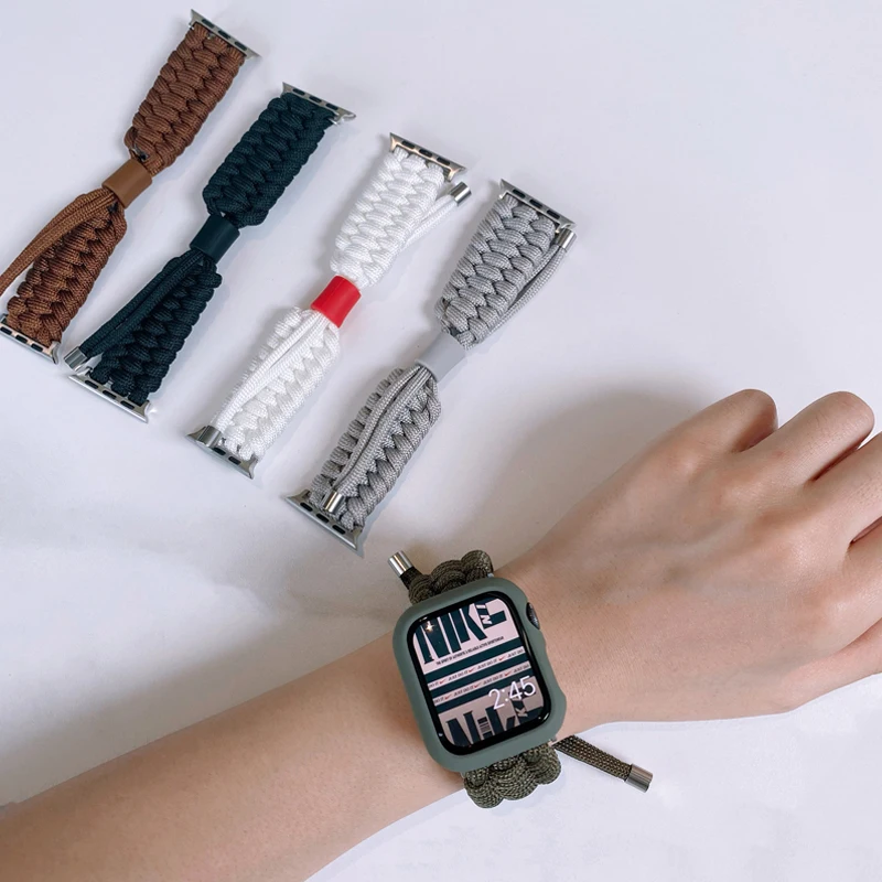 Nylon Strap+Cases For Apple Watch band 44mm 40mm 41mm 45mm 42mm 38mm sports paracord Iwatch Bracelet Watchband Series 7 6 5 4 SE
Nylon Strap+Cases For Apple Watch band 44mm 40mm 41mm 45mm 42mm 38mm sports paracord Iwatch Bracelet Watchband Series 7 6 5 4 SE