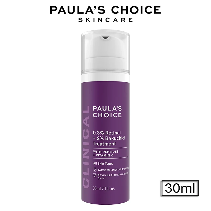 

Paula‘s Choice 0.3% Retinol +2% Bakuchiol Treatment With Peptides Vitamin C Anti-aging Repair Fine Lines For All Skin Types 30ML