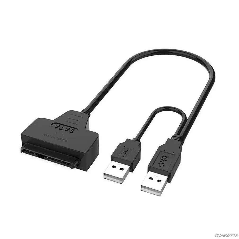

USB2.0 to SATA 22Pin Adapter Cable for 2.5 / 3.5 inch SSD HDD External Power Hard Disk Drive Converter High Speed