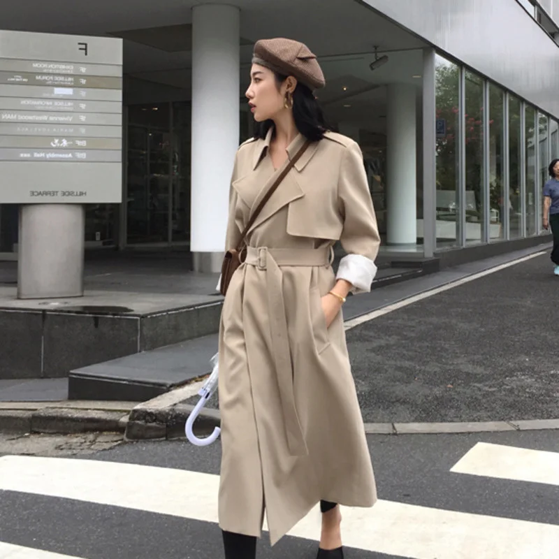 Spring Female Trench Coat High Street Women Clothes Loose Outerwear Jacket Streetwear Long Windbreaker With Belt Casaco Feminino
Spring Female Trench Coat High Street Women Clothes Loose Outerwear Jacket Streetwear Long Windbreaker With Belt Casaco Feminino