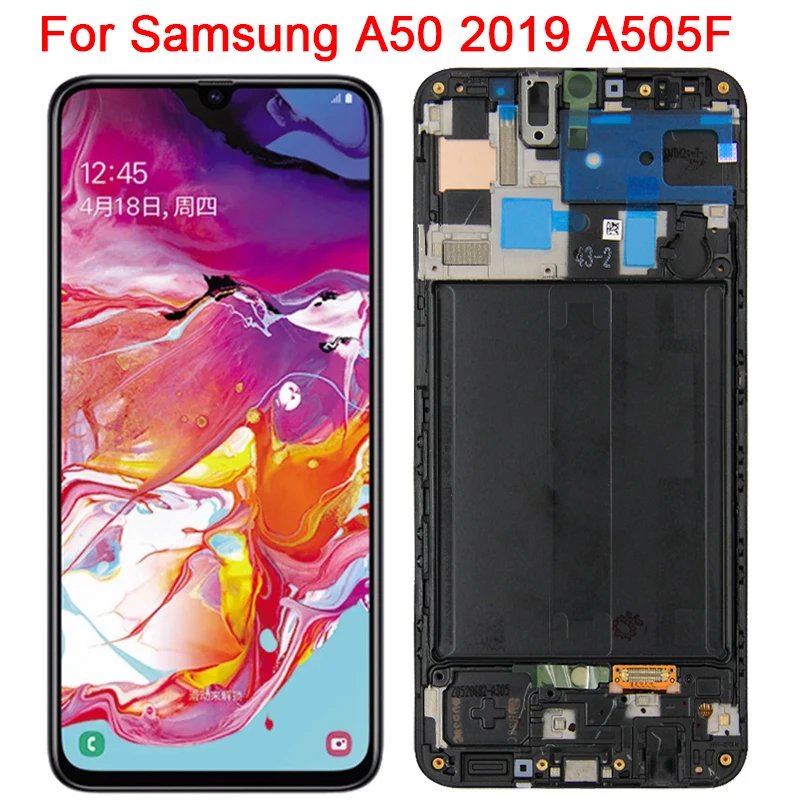 Дисплей Super AMOLED для Samsung Galaxy A50 2019 ЖК-дисплей с рамкой 6 4 дюйма SM-A505F A505F/DS A505A