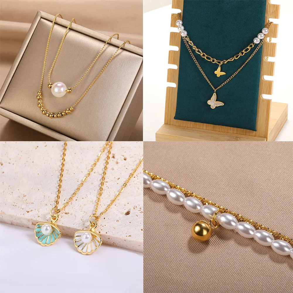Trendy Pearl Necklace Simple Shell Beads Choker Double Layer Butterfly Chain Minimalist Pendant Necklaces For Valentine Day Gift
Trendy Pearl Necklace Simple Shell Beads Choker Double Layer Butterfly Chain Minimalist Pendant Necklaces For Valentine Day Gift