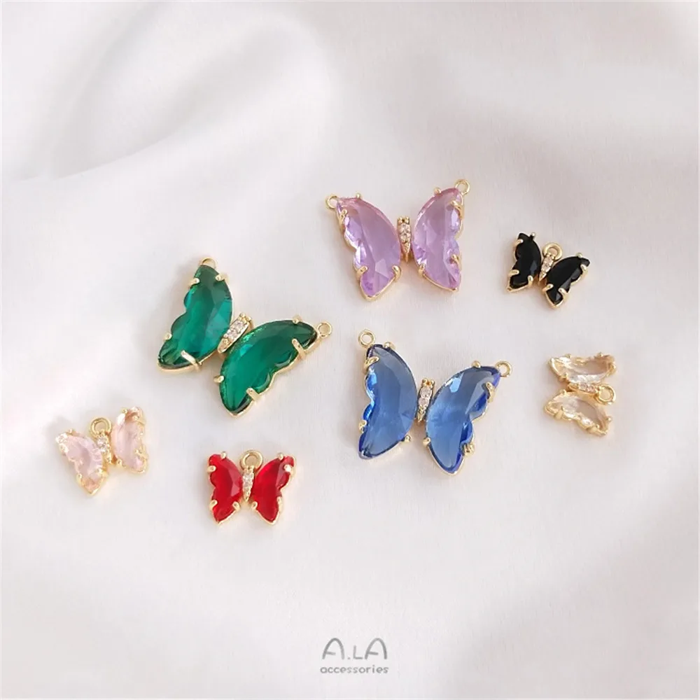 14K Gold Filled Plated Zircon Small Butterfly pendant Large butterfly double pendant diy necklace pendant earpiece
14K Gold Filled Plated Zircon Small Butterfly pendant Large butterfly double pendant diy necklace pendant earpiece