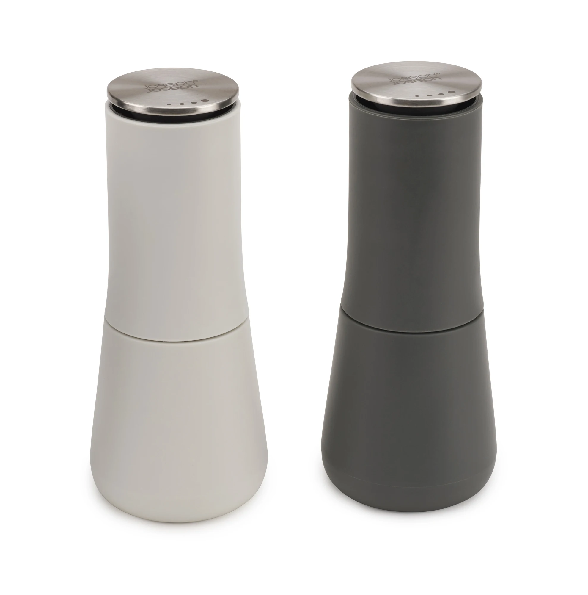 Milltop Salt and Pepper Grinder Set with Adjustable Grind Size Coarseness, 2-piece, Dark Gray/White
Milltop Salt and Pepper Grinder Set with Adjustable Grind Size Coarseness, 2-piece, Dark Gray/White