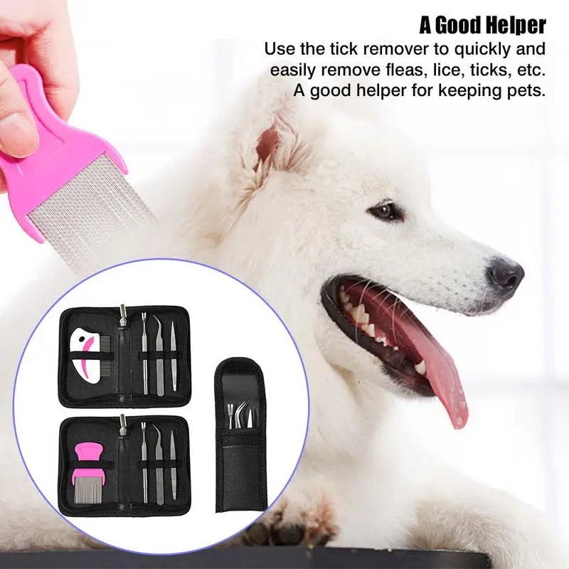 4Pcs Pet Flea Treat-ment Tick Removal Tools Set 2 In 1 Stainless Steel Fork Tweezers Clip Set For Pet Supplies
4Pcs Pet Flea Treat-ment Tick Removal Tools Set 2 In 1 Stainless Steel Fork Tweezers Clip Set For Pet Supplies