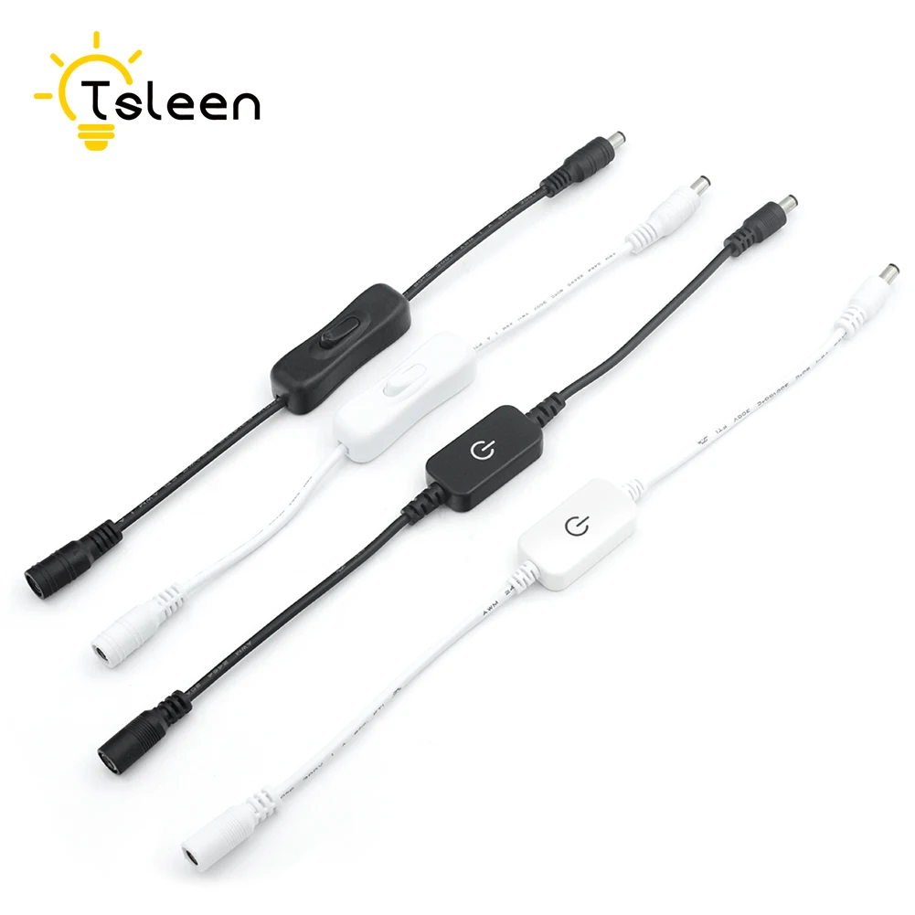 Inline Switch On Off with Female Male Power Cable 5.5x2.1mm DC Connector Jack Wire Switch 5V 12V 24V for CCTV LED Strip Light
Inline Switch On Off with Female Male Power Cable 5.5x2.1mm DC Connector Jack Wire Switch 5V 12V 24V for CCTV LED Strip Light