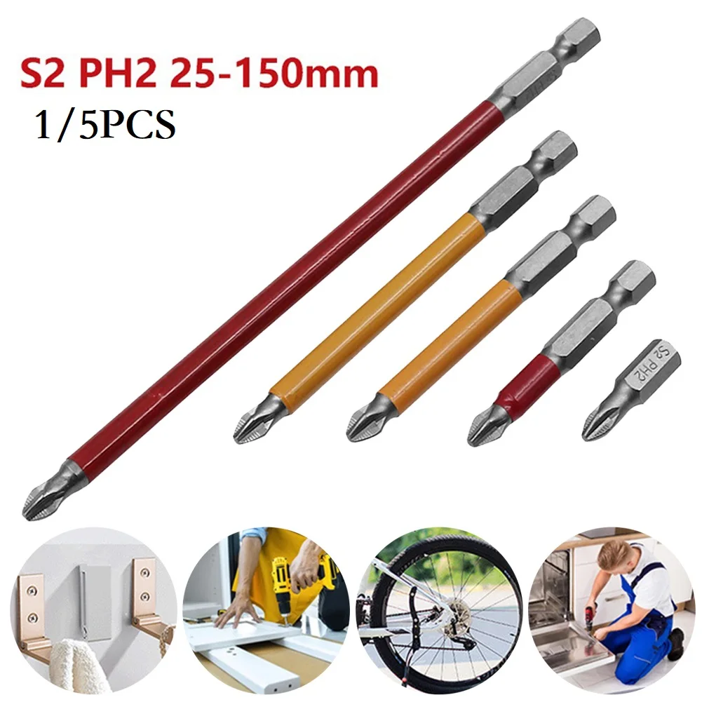 25-150mm 1/4 Inch Magnetic Hex Shank Magnetic Anti Slip Long Reach Electric Screwdriver Bits PH2 For Electric Screwdrivers
25-150mm 1/4 Inch Magnetic Hex Shank Magnetic Anti Slip Long Reach Electric Screwdriver Bits PH2 For Electric Screwdrivers