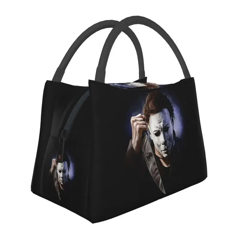 Michael Myers Halloween Killer Thermal Insulated Lunch Bags Women Horror Movie Lunch Tote for Camping Travel Meal Food Box
Michael Myers Halloween Killer Thermal Insulated Lunch Bags Women Horror Movie Lunch Tote for Camping Travel Meal Food Box