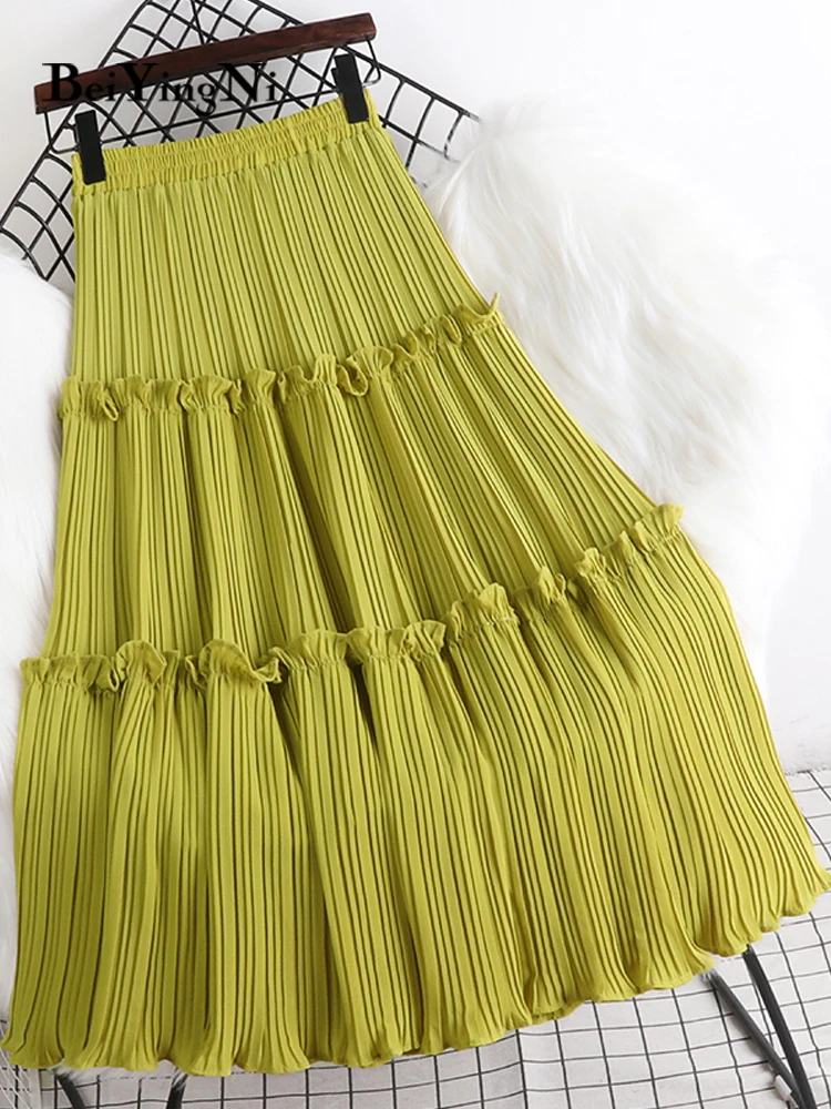 Beiyingni Casual Pleated Skirt Women Summer Fashion Korean Edible Tree Fungus Patchwork A-line Long Midi Black High Waist Skirts
Beiyingni Casual Pleated Skirt Women Summer Fashion Korean Edible Tree Fungus Patchwork A-line Long Midi Black High Waist Skirts