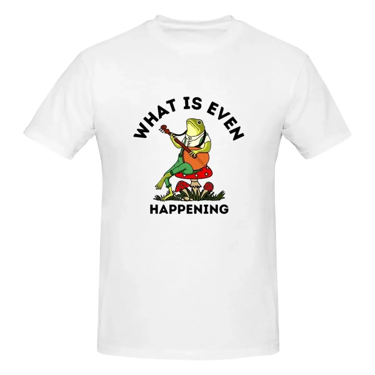 Мужская футболка What Is Even Happening Frog из 100% хлопка с короткими рукавами свободная