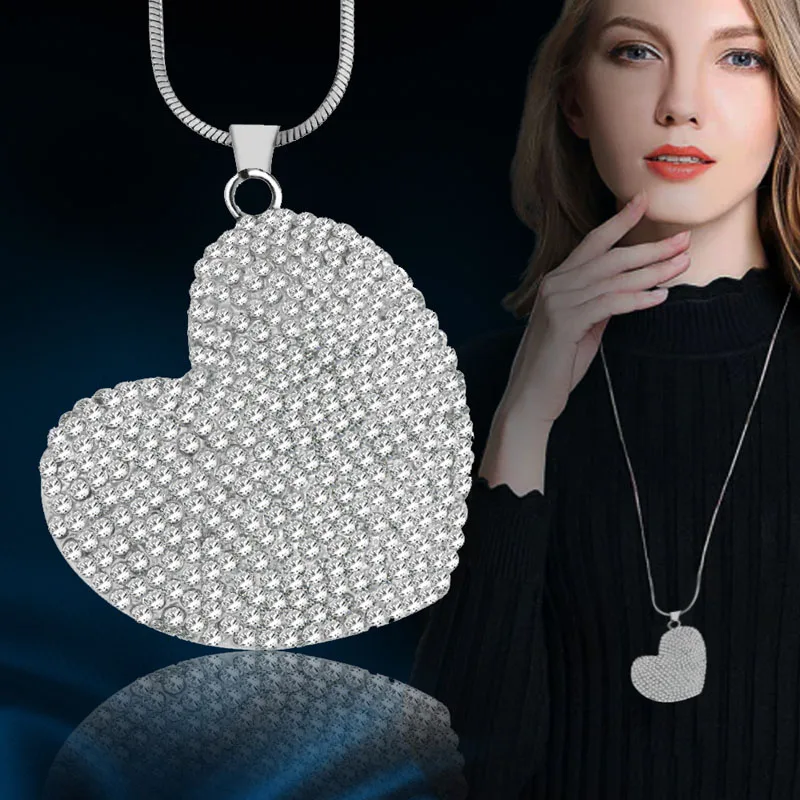 LEEKER Full Rhinestone Big Heart Pendant Long Necklace For Women Snake Chain Women Statement Jewelry wedding accessories 238 LK2
LEEKER Full Rhinestone Big Heart Pendant Long Necklace For Women Snake Chain Women Statement Jewelry wedding accessories 238 LK2