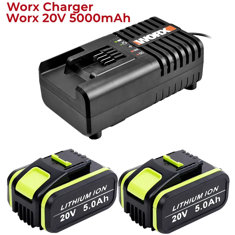 1-3Pack 20V 5.0Ah/5000mAh Lithium ion Battery Replacement for Worx WA3551 WA3551.1 WA3553 WA3553.2 WA3641 Battery+Charger
1-3Pack 20V 5.0Ah/5000mAh Lithium ion Battery Replacement for Worx WA3551 WA3551.1 WA3553 WA3553.2 WA3641 Battery+Charger