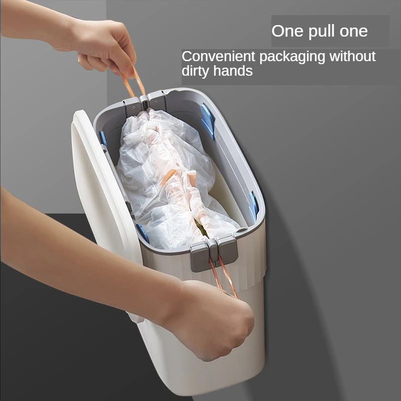 Oilet Trash Can Is Automatically Packaged Wall-mounted Trash Kitchen Trash Bin Household Storage Bucket with Lid Wastebasket
Oilet Trash Can Is Automatically Packaged Wall-mounted Trash Kitchen Trash Bin Household Storage Bucket with Lid Wastebasket