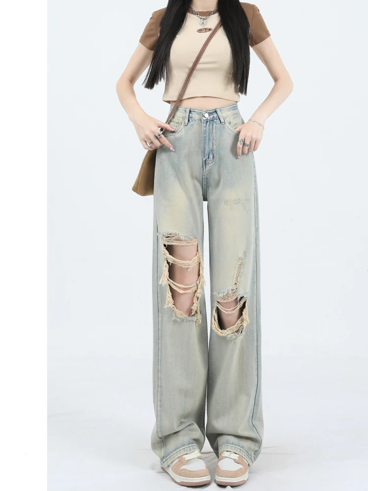 Early Autumn Women Jeans High Waist Wide Leg Pants Straight Ripped Jean Women's Korean Fashion Vintage Trousers Y2K 2023 NEW
Early Autumn Women Jeans High Waist Wide Leg Pants Straight Ripped Jean Women's Korean Fashion Vintage Trousers Y2K 2023 NEW