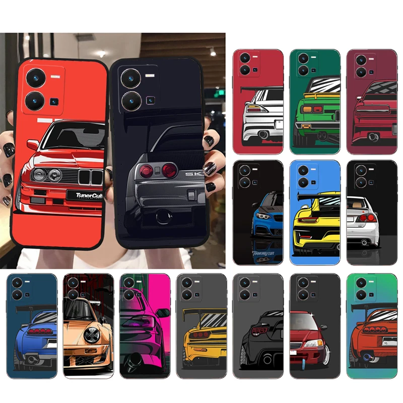 

Japan JDM Sport Car Phone Case for VIVO Y53S Y33S Y22S Y11S Y31 Y21 Y70 Y20 Y21S Y72 Y35 Y51 Y01 V23E V21 V23 V21E Funda