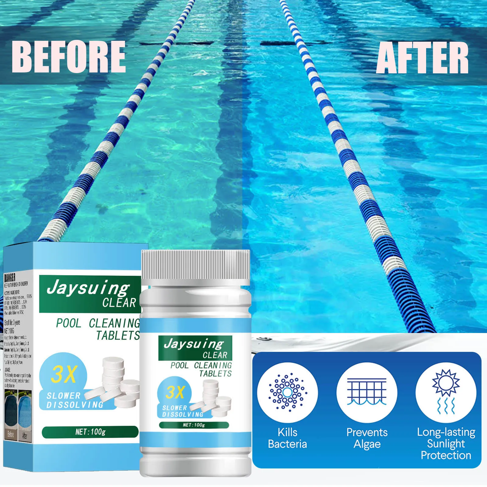 Pool Chlorinating Tablets Clear Balance Fast Acting & Quick Dissolving Pool Cleaning Maintenance Accessories 50/100g SUB Sale
Pool Chlorinating Tablets Clear Balance Fast Acting & Quick Dissolving Pool Cleaning Maintenance Accessories 50/100g SUB Sale