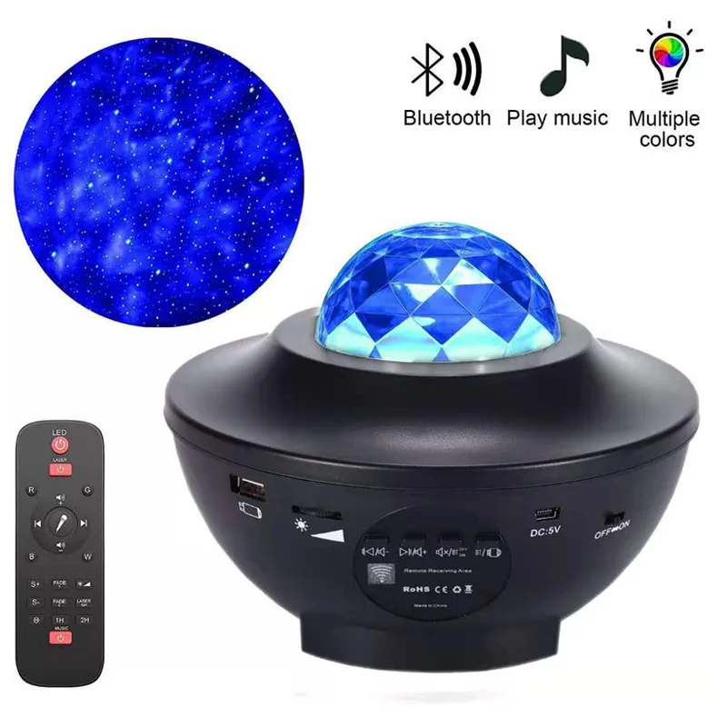 Светодиодный проектор звездного неба музыка Bluetooth USB сказочные огни вращающаяся