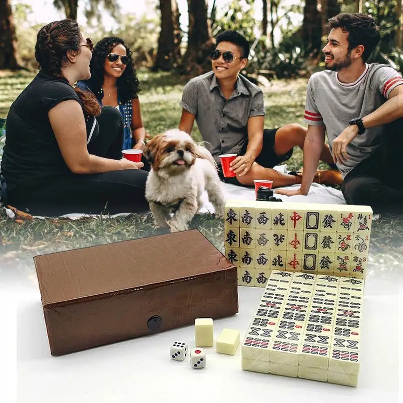 Chinese Mahjong Game Set 144 White Engraved Mini Tiles For Family Gathering For Chinese Style Game Play Family Leisure Time
Chinese Mahjong Game Set 144 White Engraved Mini Tiles For Family Gathering For Chinese Style Game Play Family Leisure Time