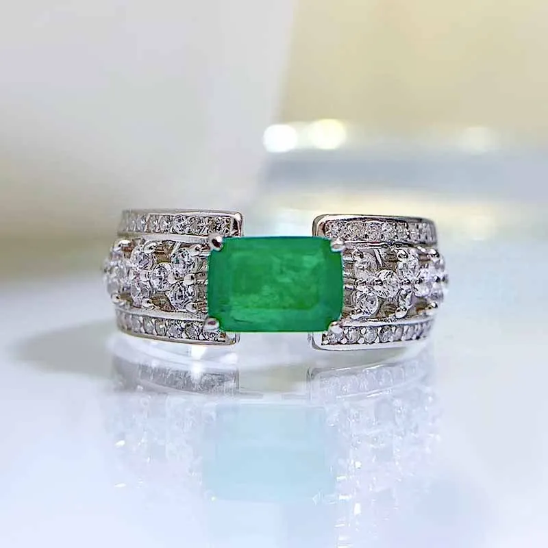 Spring Qiaoer 100% 925 Sterling Silver 1CT Emerald High Carbon Diamonds Gemstone Wedding Engagement Ring Jewelry Wedding Band
Spring Qiaoer 100% 925 Sterling Silver 1CT Emerald High Carbon Diamonds Gemstone Wedding Engagement Ring Jewelry Wedding Band
