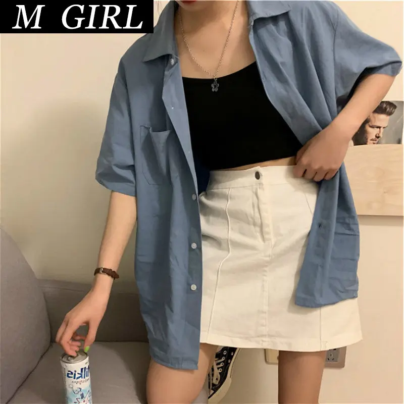 M GIRLS Shirts Women Boyfriend Minimalist OL Style Summer Short Sleeve Feminina Tops Chic Korean All-match Trendy Schoolgirls Cl
M GIRLS Shirts Women Boyfriend Minimalist OL Style Summer Short Sleeve Feminina Tops Chic Korean All-match Trendy Schoolgirls Cl