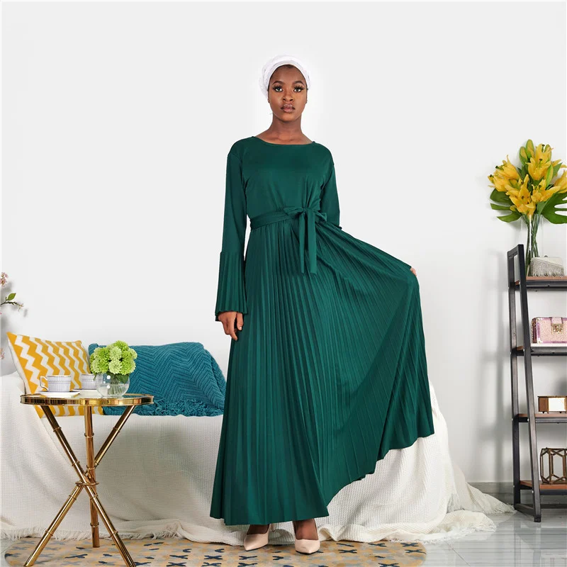 Muslin Dress For Africa Knitted Cotton Pleated Skirt Flare Sleeve Cardigan Dress With Belt Fashion Elegant Female Clothing
Muslin Dress For Africa Knitted Cotton Pleated Skirt Flare Sleeve Cardigan Dress With Belt Fashion Elegant Female Clothing