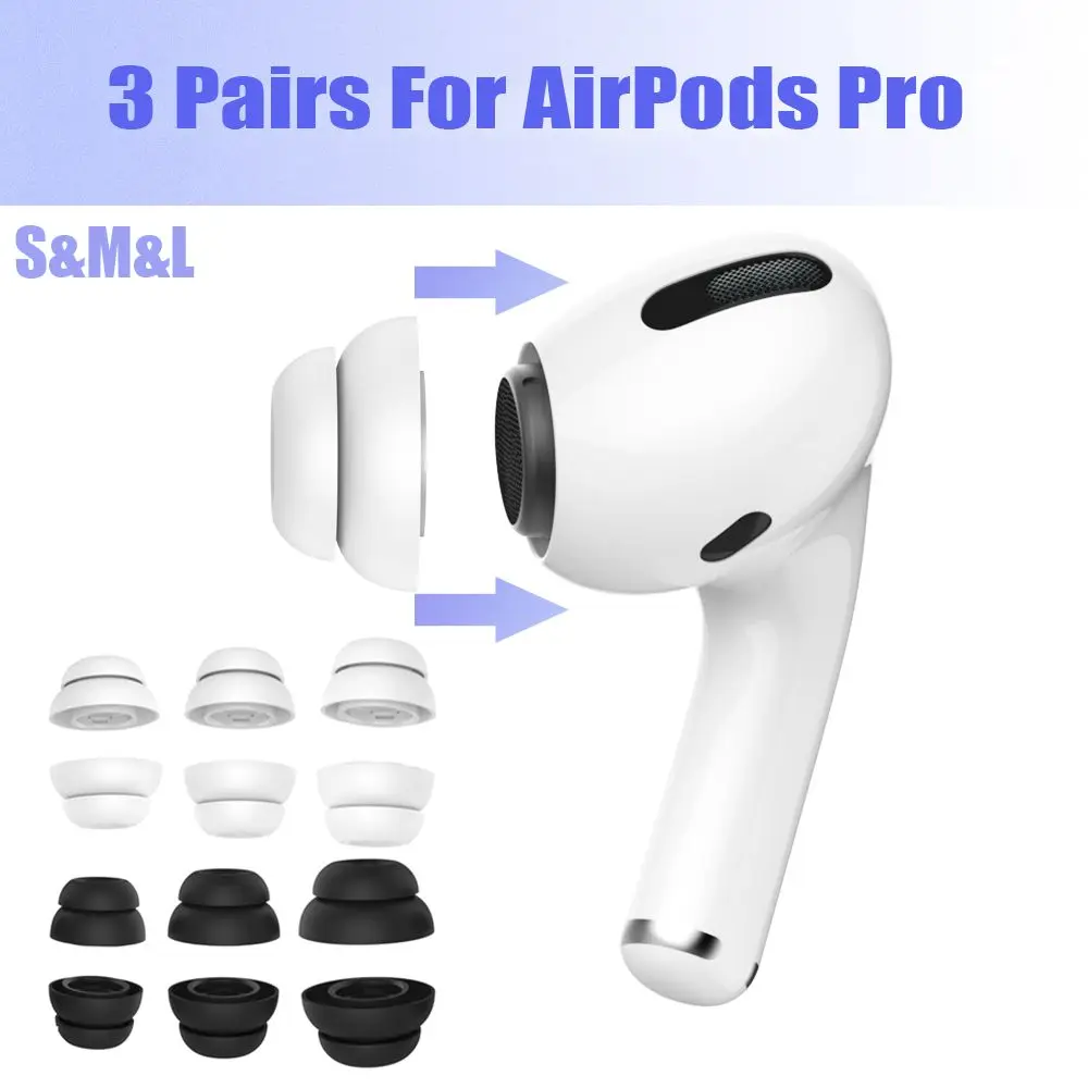 New 6Pcs Silicone Ear Tips for AirPods Pro Eartips TWS Wireless Noise Reduction Replacement Ear Tips Anti-drop Double Flange
New 6Pcs Silicone Ear Tips for AirPods Pro Eartips TWS Wireless Noise Reduction Replacement Ear Tips Anti-drop Double Flange