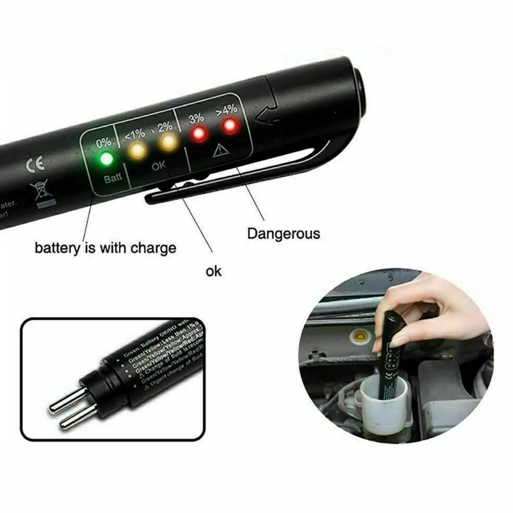Automobile Brake Fluid Tester Liquid Oil Test Pen Detection Diagnostic Pen LED Indicator Accurate Oil Quality Testing Tools
Automobile Brake Fluid Tester Liquid Oil Test Pen Detection Diagnostic Pen LED Indicator Accurate Oil Quality Testing Tools