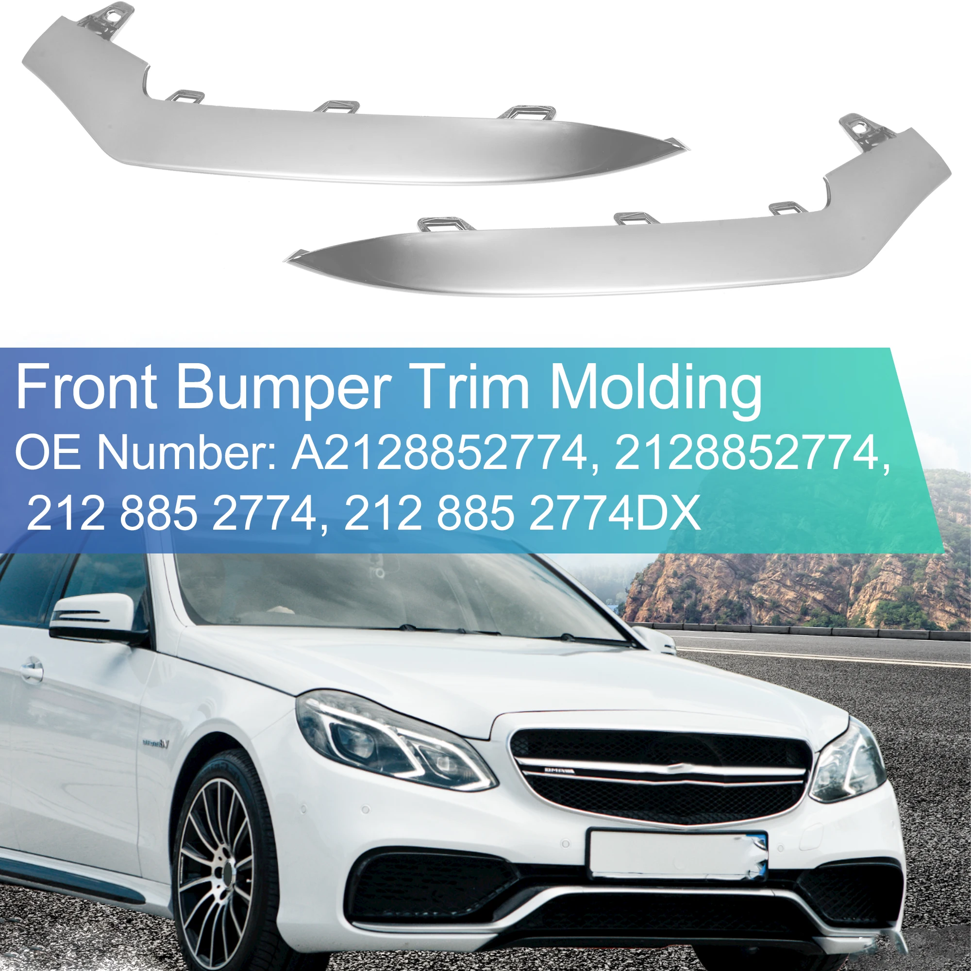 Пара передних левых и правых бамперов Uxcell A2128852774 A2128852874 для Mercedes Benz, стильный бампер, хромированная отделка, Внешние детали 
Пара передних левых и правых бамперов Uxcell A2128852774 A2128852874 для Mercedes Benz, стильный бампер, хромированная отделка, Внешние детали