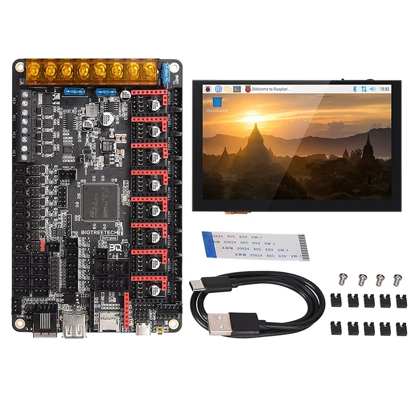 BIGTREETECH Octopus V1.1 32 Bit Silent Controller Board + PI TFT50 V2.0 5 Inch Display Support TMC2209 TMC2208 3D Printer Parts
BIGTREETECH Octopus V1.1 32 Bit Silent Controller Board + PI TFT50 V2.0 5 Inch Display Support TMC2209 TMC2208 3D Printer Parts