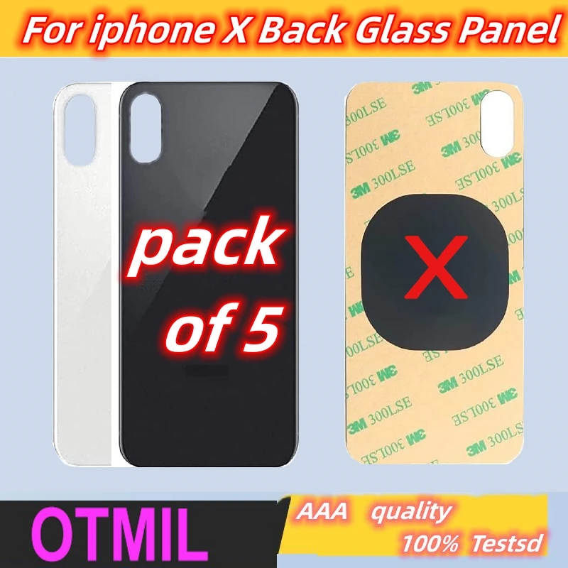 5pc Big Hole For iPhone X Back Glass Panel Battery Cover Rear Door Housing Case Replacement Parts With 3M Tape With LOGO Repair
5pc Big Hole For iPhone X Back Glass Panel Battery Cover Rear Door Housing Case Replacement Parts With 3M Tape With LOGO Repair