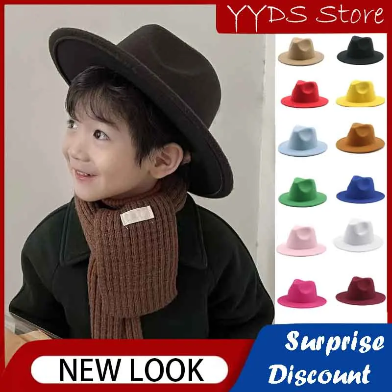 Parent-child Spring and Autumn Imitation Woolen Wide-brimmed Children's Hat Gentleman Retro S Jazz Flat-brimmed Party Hat
Parent-child Spring and Autumn Imitation Woolen Wide-brimmed Children's Hat Gentleman Retro S Jazz Flat-brimmed Party Hat