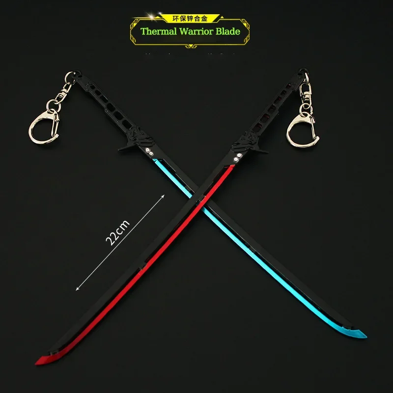 

22cm Cyberpunk 2077 Peripheral Thermal Samurai Knife Alloy Weapon Model Toy Keychain Pendant Cosplay Peripheral Children's Gifts