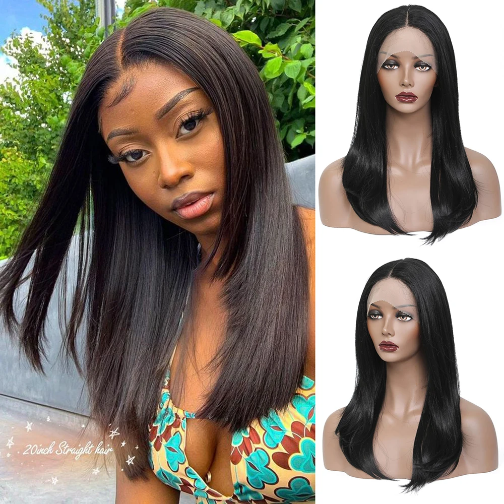 Длинный прямой синтетический кружевной передний парик Средняя часть с детскими волосами натуральный SOKU высокотемпературные волосы на сет... 
Длинный прямой синтетический кружевной передний парик Средняя часть с детскими волосами натуральный SOKU высокотемпературные волосы на сет...