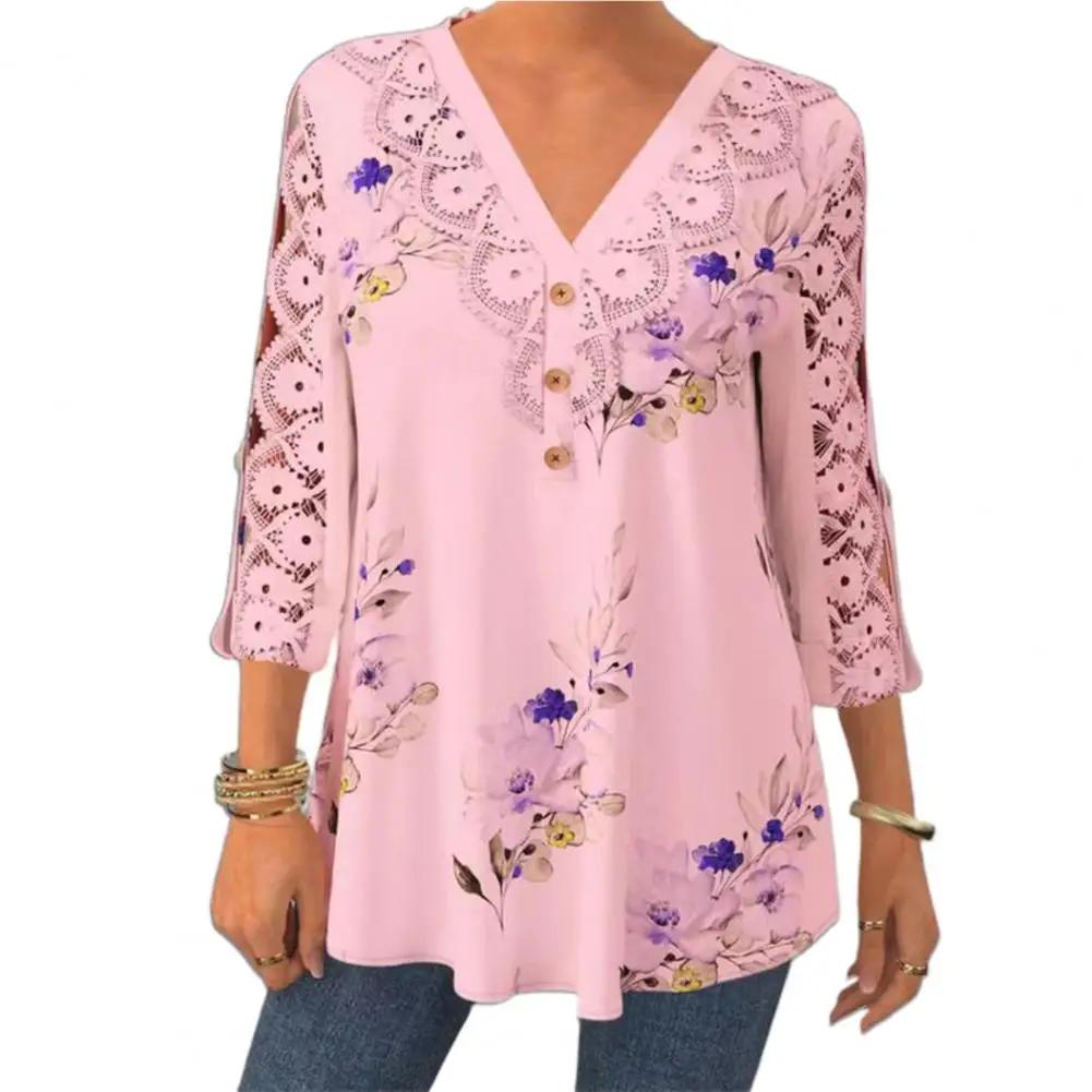 blusa feminina Tee Shirt Office Lady Top Lace Floral Print Summer Crochet Mid-Length blusas mujer de moda Shirt for Women
blusa feminina Tee Shirt Office Lady Top Lace Floral Print Summer Crochet Mid-Length blusas mujer de moda Shirt for Women