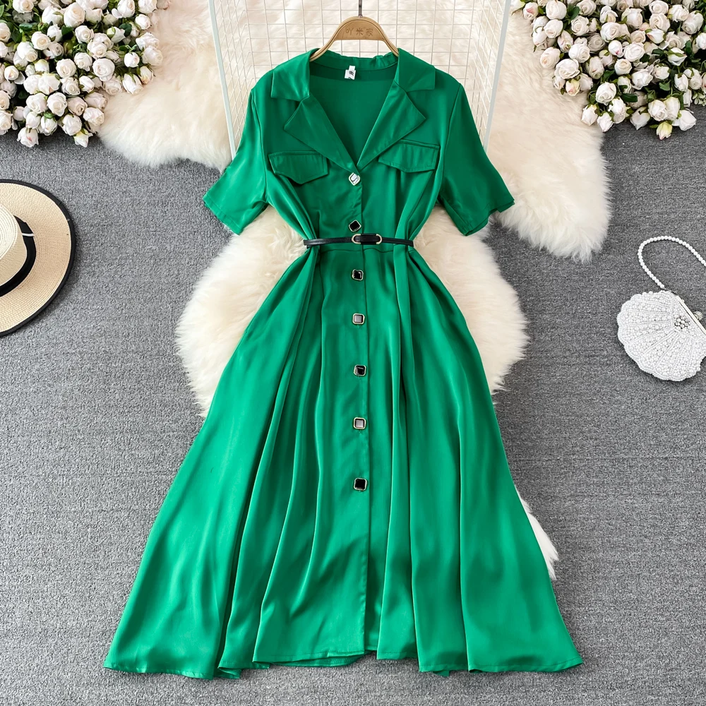 Vestidos De Mujer Elegant Maxi High Waist Casual Robe Short Sleeve Summer Clothes Vintage Buttons Single Breasted V Neck Dress
Vestidos De Mujer Elegant Maxi High Waist Casual Robe Short Sleeve Summer Clothes Vintage Buttons Single Breasted V Neck Dress