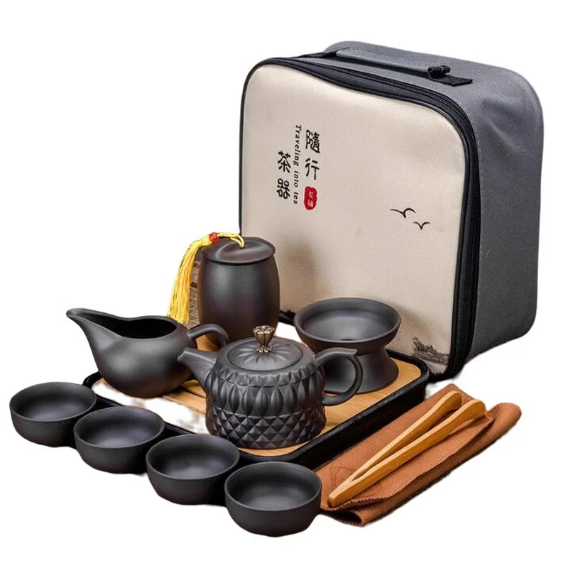 Китайские чайные наборы из фиолетовой глины, дорожный набор для чая Kong Fu, фарфоровый чайный набор для чайной церемонии, подарочная коробка 
Китайские чайные наборы из фиолетовой глины, дорожный набор для чая Kong Fu, фарфоровый чайный набор для чайной церемонии, подарочная коробка