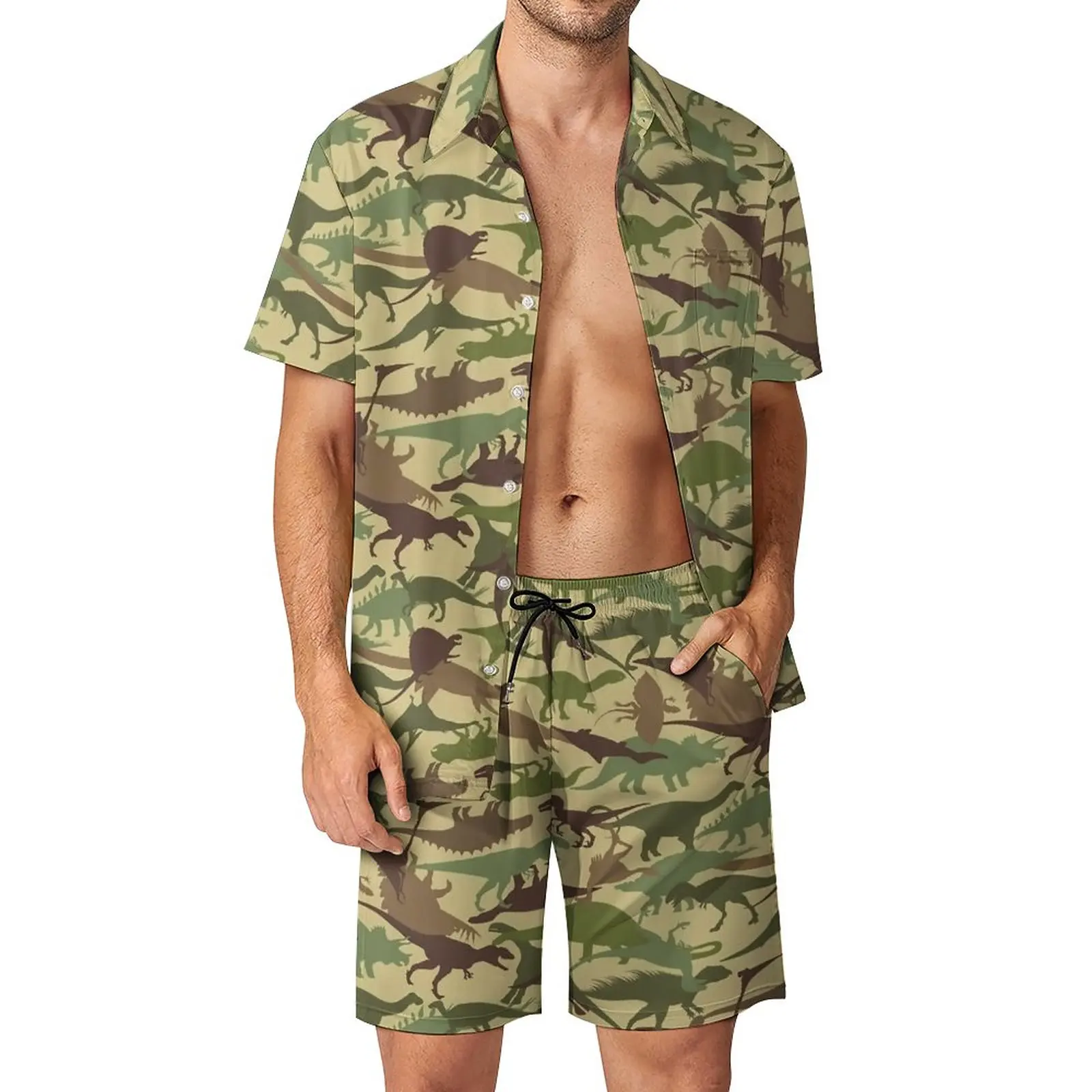Dinosaur Camouflage Men Sets Funny Animal Print Casual Shorts Vacation Shirt Set Vintage Suit Short Sleeve Oversize Clothes
Dinosaur Camouflage Men Sets Funny Animal Print Casual Shorts Vacation Shirt Set Vintage Suit Short Sleeve Oversize Clothes