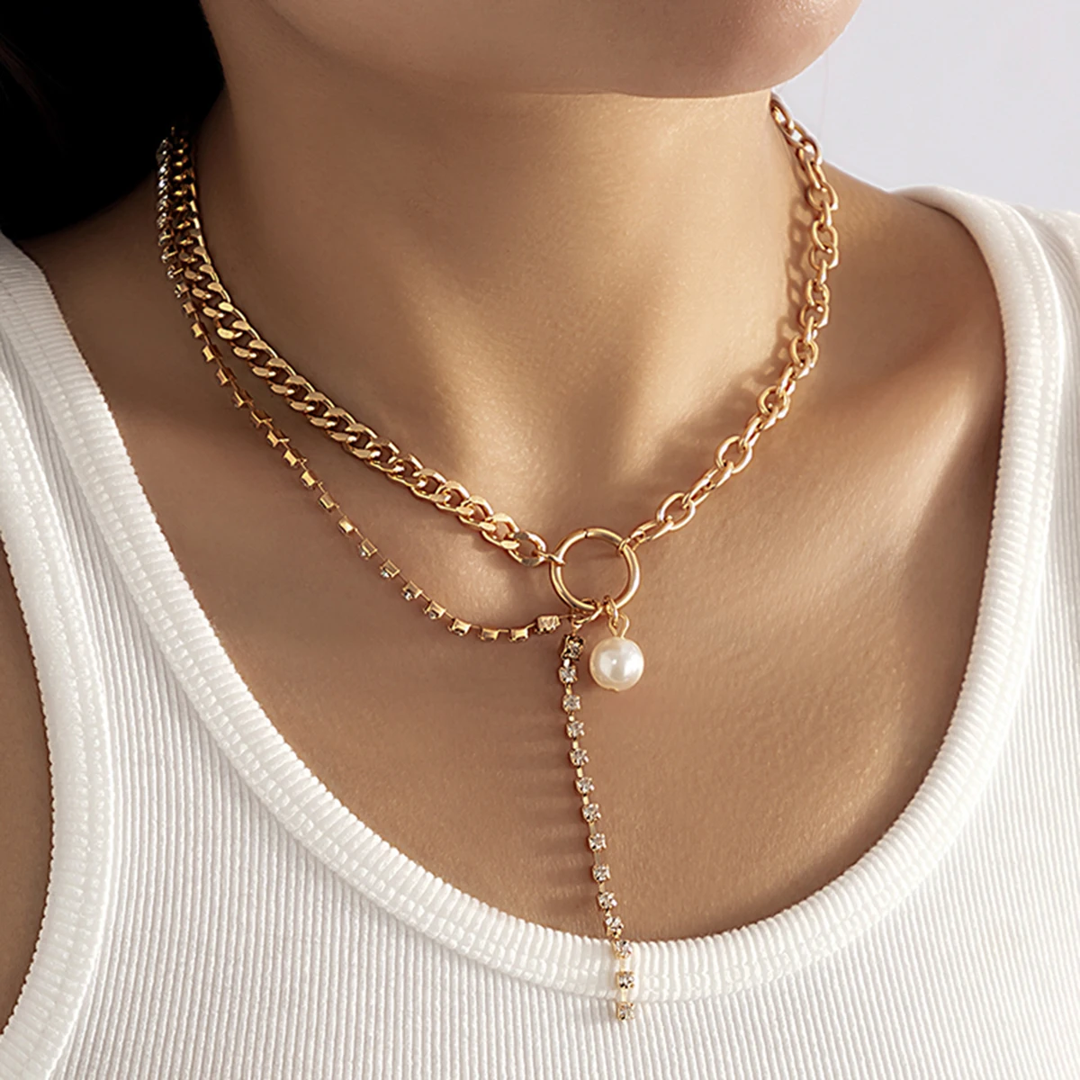 New Luxury Tennis Chain Long Tassel Pendant Necklace For Women Punk Basic Chain Choker Necklace Baroque Simulated Pearls Jewelry
New Luxury Tennis Chain Long Tassel Pendant Necklace For Women Punk Basic Chain Choker Necklace Baroque Simulated Pearls Jewelry