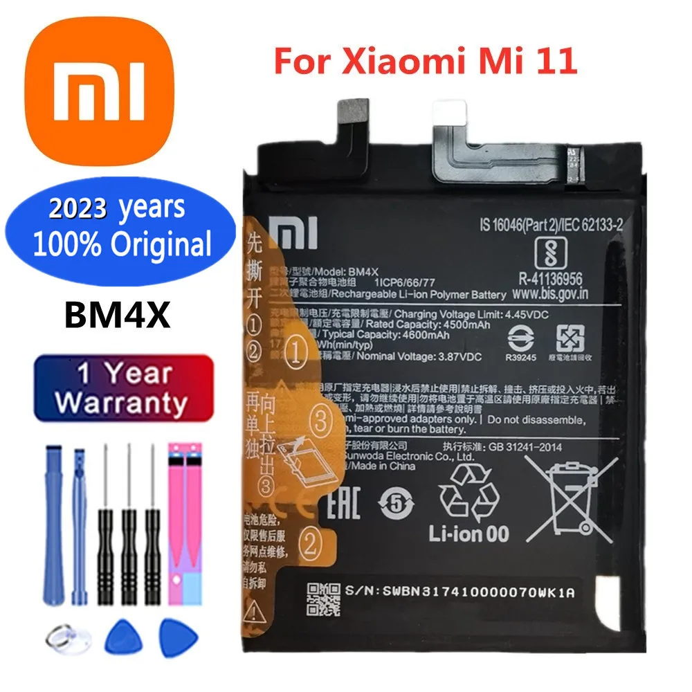 2023 Years 100% Original BM4X Replacement Battery For Xiaomi 11 Mi11 MI 11 4600mAh Smart Phone Battery Batteries In Stock
2023 Years 100% Original BM4X Replacement Battery For Xiaomi 11 Mi11 MI 11 4600mAh Smart Phone Battery Batteries In Stock