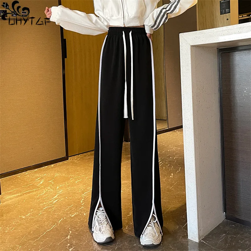 Женские спортивные брюки UHYTGF, весенне-осенние повседневные свободные брюки большого размера с разрезом и высокой талией, на шнуровке, с эластичным поясом и широкими штанинами, 268
Женские спортивные брюки UHYTGF, весенне-осенние повседневные свободные брюки большого размера с разрезом и высокой талией, на шнуровке, с эластичным поясом и широкими штанинами, 268