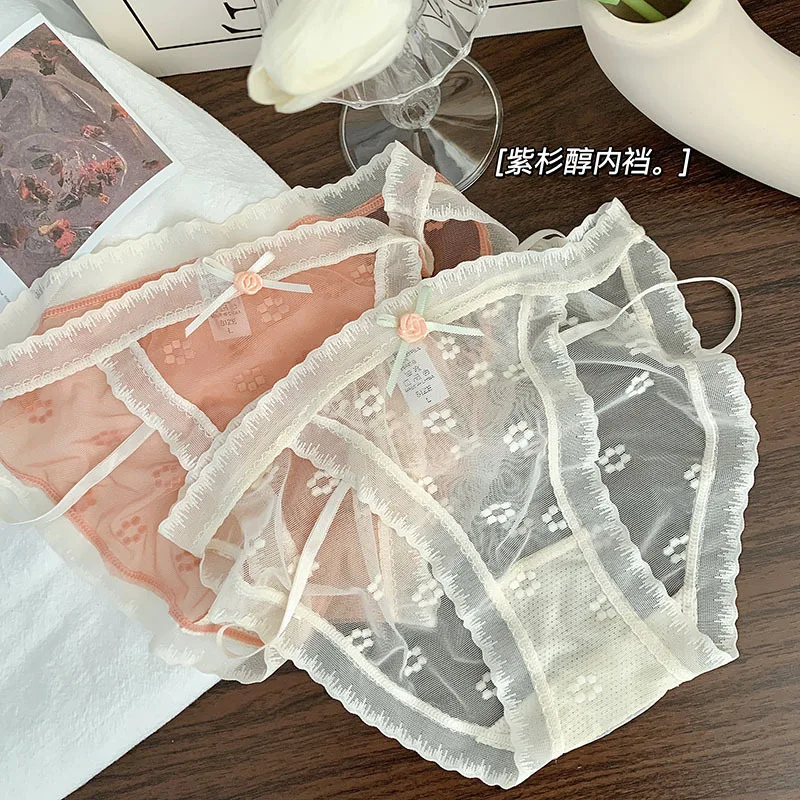Sexy High Split Mesh Flower Lace Ribbon Breathable Mesh High Elastic and Traceless Mid Waist Bag Hip Underwear for Women WOMEN
Sexy High Split Mesh Flower Lace Ribbon Breathable Mesh High Elastic and Traceless Mid Waist Bag Hip Underwear for Women WOMEN