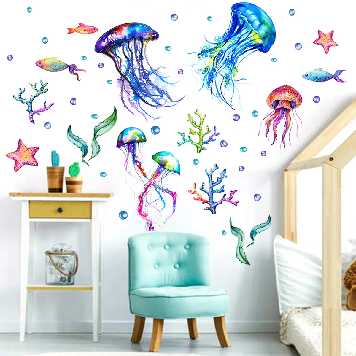 Underwater World Jellyfish Starfish Wall Stickers Living Children's Room Background Wall Decorative Wall Stickers
Underwater World Jellyfish Starfish Wall Stickers Living Children's Room Background Wall Decorative Wall Stickers