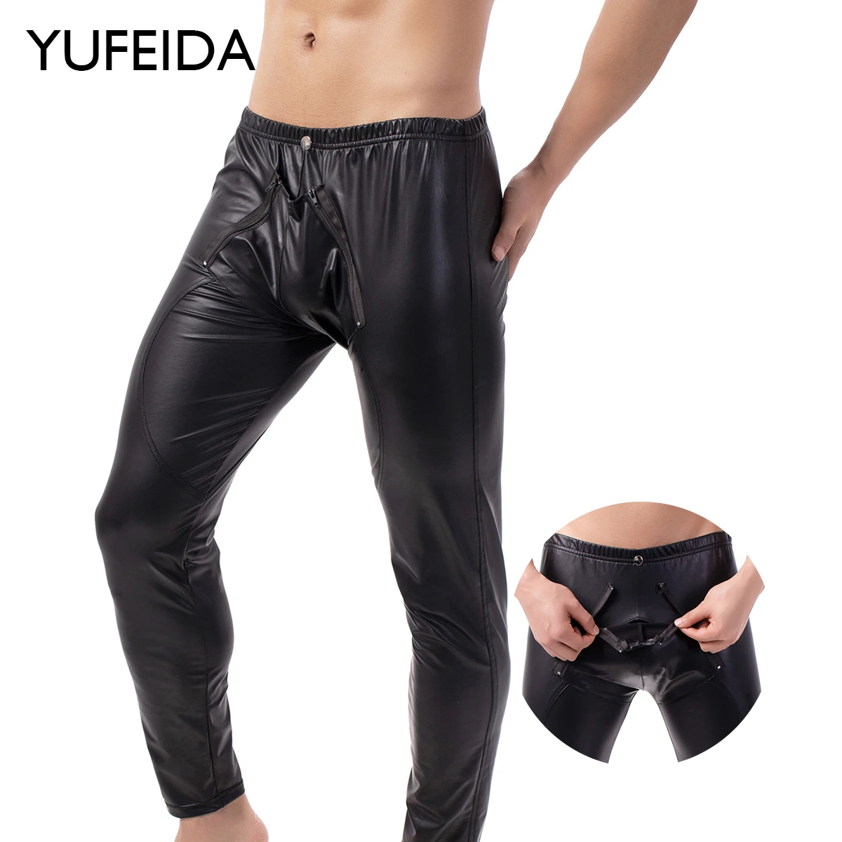 YUFEIDA Spring Summer Men Skinny Leather Pants Elastic Sexy Open Crotch Legging Trousers Male Casual PU Leather Trouser Clubwear
YUFEIDA Spring Summer Men Skinny Leather Pants Elastic Sexy Open Crotch Legging Trousers Male Casual PU Leather Trouser Clubwear