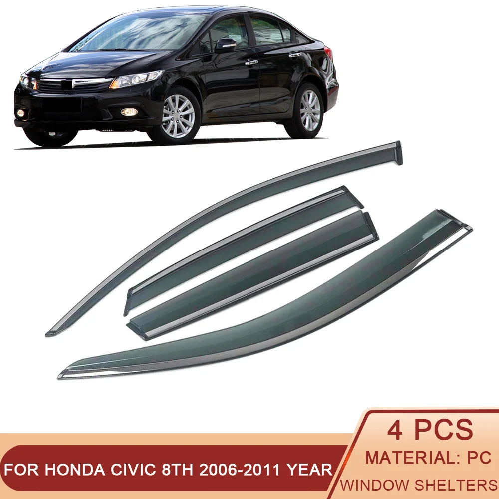 For HONDA CIVIC 8th Generation 2006-2011 Car Window Sun Rain Shade Visors Shield Shelter Protector Cover Trim Frame Sticker
For HONDA CIVIC 8th Generation 2006-2011 Car Window Sun Rain Shade Visors Shield Shelter Protector Cover Trim Frame Sticker