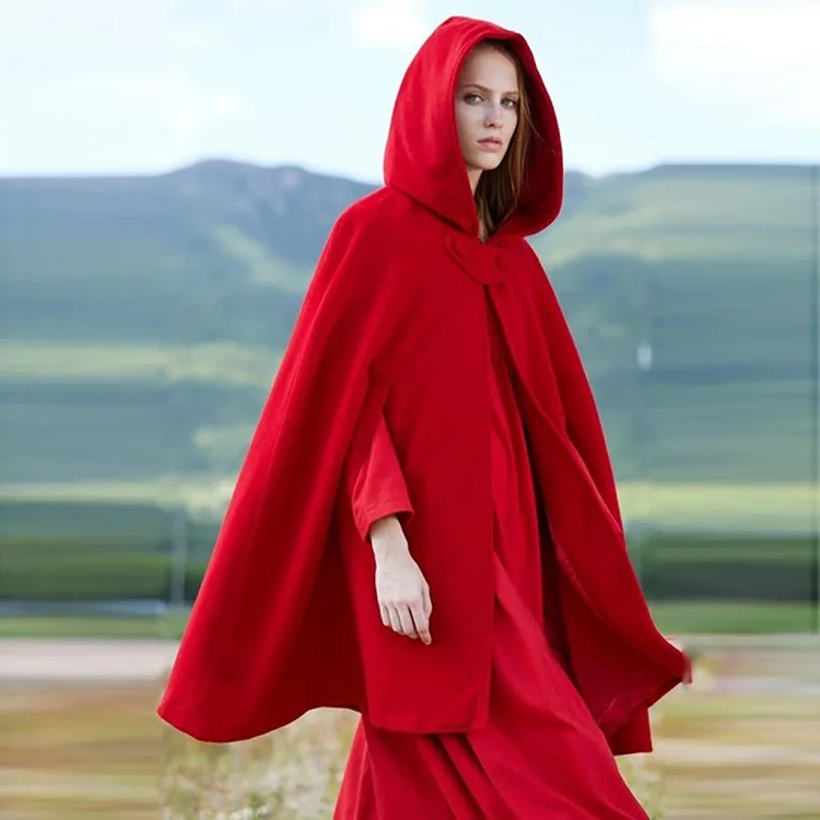 Black pink red gray green blue cape Casual shawl Autumn winter 2023 cloak with hood women single button sleeveless loose poncho 
Black pink red gray green blue cape Casual shawl Autumn winter 2023 cloak with hood women single button sleeveless loose poncho