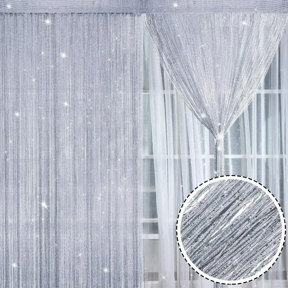 Window Curtains Tassel Room Divider Net Door Fly Screen Glitter String Curtain Hanging Beaded Curtains Screen Panel 
Window Curtains Tassel Room Divider Net Door Fly Screen Glitter String Curtain Hanging Beaded Curtains Screen Panel