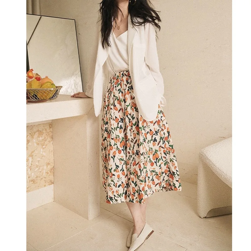 2023 Spring Summer New Elastic Waist High Count Cotton Printed Women Mid-length Skirt
2023 Spring Summer New Elastic Waist High Count Cotton Printed Women Mid-length Skirt