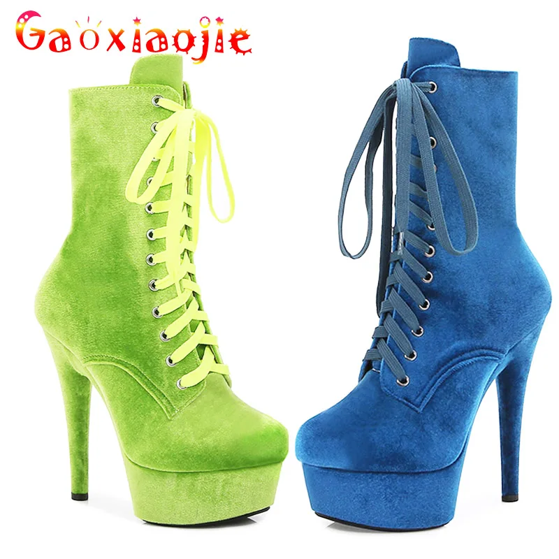 Plus Size New Round Toe Pole Dancing Boots Women Velvet Heeled Pumps Sexy Model High Heels Fashion Lace-up Shoes 15CM Pure Color
Plus Size New Round Toe Pole Dancing Boots Women Velvet Heeled Pumps Sexy Model High Heels Fashion Lace-up Shoes 15CM Pure Color