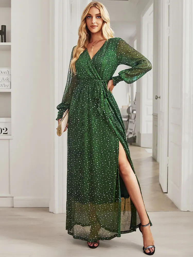 Elegant Bling Sequin Evening Dress 2023 Summer Sexy V Neck Long Sleeve Maxi Dresses Women Prom Wedding Party Dresses A2293
Elegant Bling Sequin Evening Dress 2023 Summer Sexy V Neck Long Sleeve Maxi Dresses Women Prom Wedding Party Dresses A2293